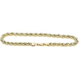 Bracelet Real 10K Yellow Gold Hollow Rope Men Anklet 2.5mm